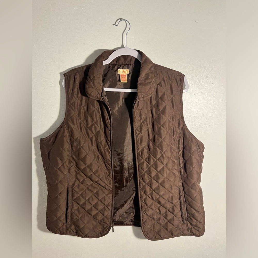 North Crest Women’s Brown Sweater Vest 2X